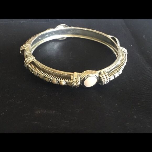 $8 ea or 3/$15. Silvertone and Cream XL Bangle - Picture 1 of 7